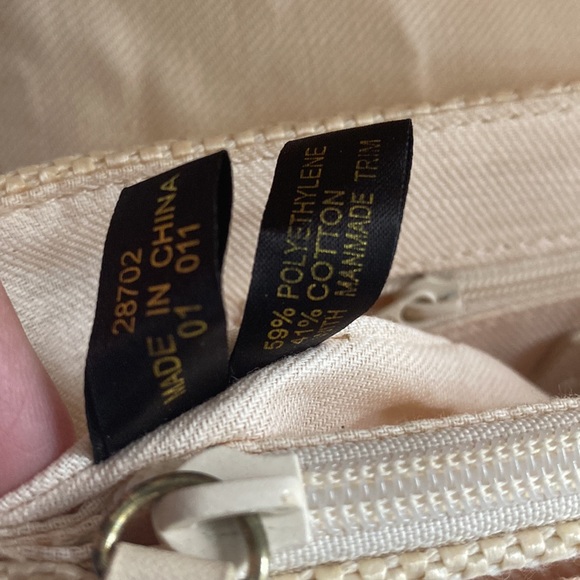 ETIENNE AIGNER Vintage 90s Cream Basket Weave Jute Leather Shoulder Bags NWOT - Picture 11 of 15